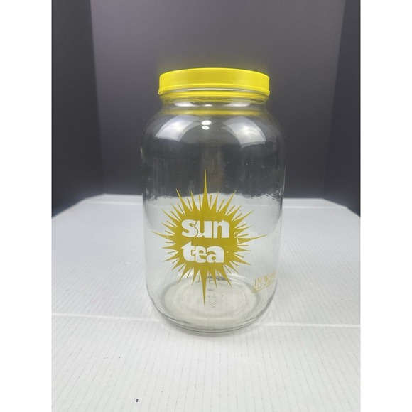 Sun Tea Other - Vtg  Sun Tea Glass Jar Yellow J.M‎ Werling 1 Gallon Retro with Lid. No Dispenser